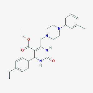 Ethyl 4-(4-ethylphenyl)-6-{[4-(3-methylphenyl)piperazin-1-yl]methyl}-2-oxo-1,2,3,4-tetrahydropyrimidine-5-carboxylate