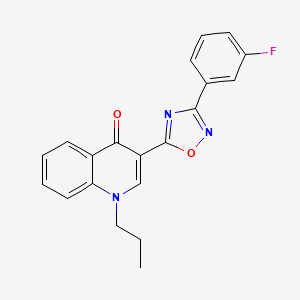 molecular formula C20H16FN3O2 B2866435 3-[3-(3-氟苯基)-1,2,4-恶二唑-5-基]-1-丙基喹啉-4(1H)-酮 CAS No. 1207059-28-6