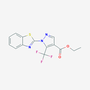 molecular formula C14H10F3N3O2S B286644 ethyl 1-(1,3-benzothiazol-2-yl)-5-(trifluoromethyl)-1H-pyrazole-4-carboxylate 