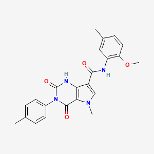 molecular formula C23H22N4O4 B2866441 N-(2-methoxy-5-methylphenyl)-5-methyl-3-(4-methylphenyl)-2,4-dioxo-2,3,4,5-tetrahydro-1H-pyrrolo[3,2-d]pyrimidine-7-carboxamide CAS No. 921853-94-3