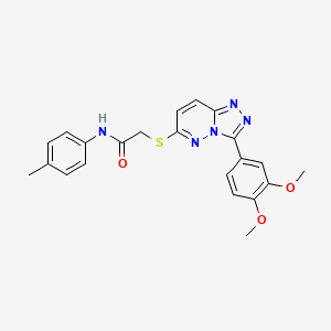 molecular formula C22H21N5O3S B2866443 2-((3-(3,4-dimethoxyphenyl)-[1,2,4]triazolo[4,3-b]pyridazin-6-yl)thio)-N-(p-tolyl)acetamide CAS No. 852437-36-6
