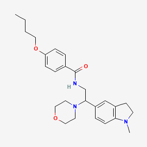 molecular formula C26H35N3O3 B2866447 4-丁氧基-N-(2-(1-甲基吲哚林-5-基)-2-吗啉乙基)苯甲酰胺 CAS No. 921895-28-5
