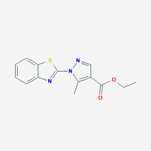 molecular formula C14H13N3O2S B286645 ethyl 1-(1,3-benzothiazol-2-yl)-5-methyl-1H-pyrazole-4-carboxylate 