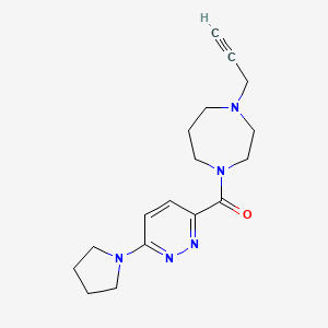 molecular formula C17H23N5O B2866450 1-(Prop-2-yn-1-yl)-4-[6-(pyrrolidin-1-yl)pyridazine-3-carbonyl]-1,4-diazepane CAS No. 2094349-68-3