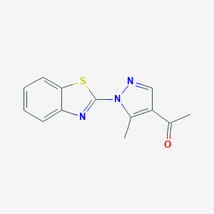 molecular formula C13H11N3OS B286646 1-[1-(1,3-benzothiazol-2-yl)-5-methyl-1H-pyrazol-4-yl]ethanone 