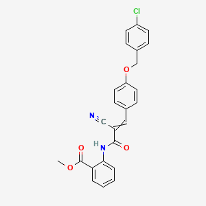 B2866477 Methyl 2-(3-{4-[(4-chlorophenyl)methoxy]phenyl}-2-cyanoprop-2-enamido)benzoate CAS No. 380476-67-5