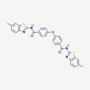 molecular formula C30H22N4O3S2 B2866479 N-(6-甲基-1,3-苯并噻唑-2-基)-4-[4-[(6-甲基-1,3-苯并噻唑-2-基)甲酰基]苯氧基]苯甲酰胺 CAS No. 476210-69-2
