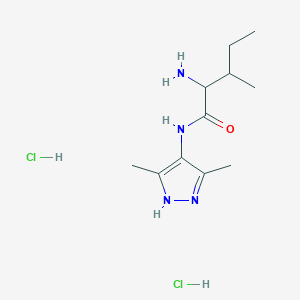 molecular formula C11H22Cl2N4O B2866490 2-amino-N-(3,5-dimethyl-1H-pyrazol-4-yl)-3-methylpentanamide dihydrochloride CAS No. 1423027-58-0