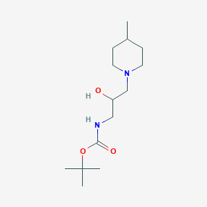 molecular formula C14H28N2O3 B2866491 Tert-butyl N-[2-hydroxy-3-(4-methylpiperidin-1-YL)propyl]carbamate CAS No. 1607298-42-9