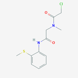 molecular formula C12H15ClN2O2S B2866492 2-chloro-N-methyl-N-({[2-(methylsulfanyl)phenyl]carbamoyl}methyl)acetamide CAS No. 793727-61-4