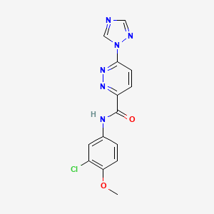 molecular formula C14H11ClN6O2 B2866494 N-(3-chloro-4-methoxyphenyl)-6-(1H-1,2,4-triazol-1-yl)pyridazine-3-carboxamide CAS No. 1448028-74-7