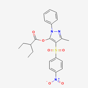 [5-Methyl-4-(4-nitrophenyl)sulfonyl-2-phenylpyrazol-3-yl] 2-ethylbutanoate