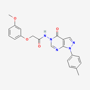 molecular formula C21H19N5O4 B2866500 2-(3-methoxyphenoxy)-N-(4-oxo-1-(p-tolyl)-1H-pyrazolo[3,4-d]pyrimidin-5(4H)-yl)acetamide CAS No. 899737-43-0