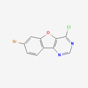 molecular formula C10H4BrClN2O B2866501 7-溴-4-氯-[1]苯并呋喃[3,2-d]嘧啶 CAS No. 2387695-88-5