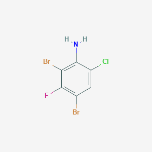molecular formula C6H3Br2ClFN B2866502 6-氯-2,4-二溴-3-氟苯胺 CAS No. 1823495-88-0