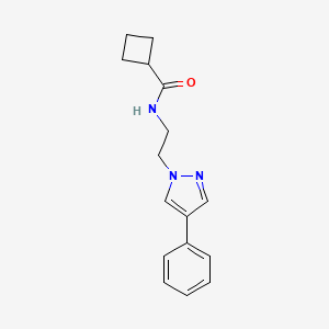 molecular formula C16H19N3O B2866509 N-(2-(4-phenyl-1H-pyrazol-1-yl)ethyl)cyclobutanecarboxamide CAS No. 2034291-33-1