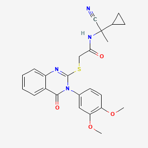 N-(1-Cyano-1-cyclopropylethyl)-2-[3-(3,4-dimethoxyphenyl)-4-oxoquinazolin-2-yl]sulfanylacetamide