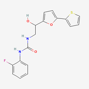 molecular formula C17H15FN2O3S B2866516 1-(2-Fluorophenyl)-3-{2-hydroxy-2-[5-(thiophen-2-yl)furan-2-yl]ethyl}urea CAS No. 2309347-69-9