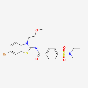 molecular formula C21H24BrN3O4S2 B2866522 N-[6-bromo-3-(2-methoxyethyl)-1,3-benzothiazol-2-ylidene]-4-(diethylsulfamoyl)benzamide CAS No. 864975-84-8