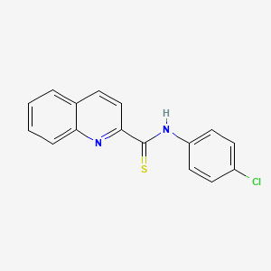 molecular formula C16H11ClN2S B2866528 N-(4-氯苯基)喹啉-2-硫代甲酰胺 CAS No. 2385-60-6