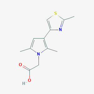 molecular formula C12H14N2O2S B2866530 2-[2,5-dimethyl-3-(2-methyl-1,3-thiazol-4-yl)-1H-pyrrol-1-yl]acetic acid CAS No. 929975-47-3
