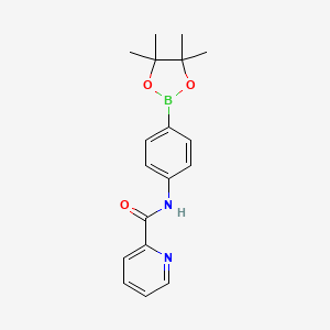 molecular formula C18H21BN2O3 B2866535 N-(4-(4,4,5,5-tetramethyl-1,3,2-dioxaborolan-2-yl)phenyl)picolinamide CAS No. 1542209-30-2