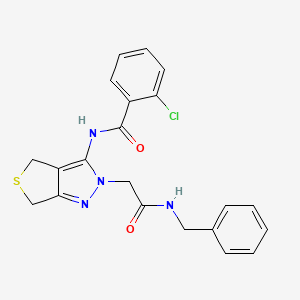 N-(2-(2-(benzylamino)-2-oxoethyl)-4,6-dihydro-2H-thieno[3,4-c]pyrazol-3-yl)-2-chlorobenzamide