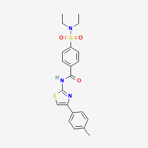 molecular formula C21H23N3O3S2 B2866548 4-(diethylsulfamoyl)-N-[4-(4-methylphenyl)-1,3-thiazol-2-yl]benzamide CAS No. 314076-30-7