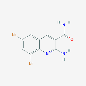 molecular formula C10H7Br2N3O B2866553 2-氨基-6,8-二溴喹啉-3-甲酰胺 CAS No. 937601-68-8