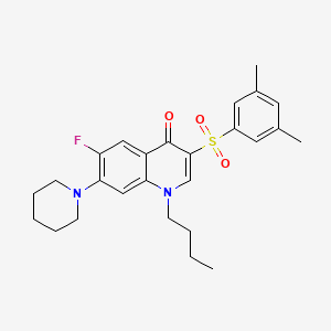 1-butyl-3-((3,5-dimethylphenyl)sulfonyl)-6-fluoro-7-(piperidin-1-yl)quinolin-4(1H)-one