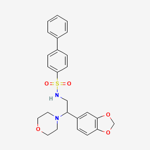 N-(2-(benzo[d][1,3]dioxol-5-yl)-2-morpholinoethyl)-[1,1'-biphenyl]-4-sulfonamide