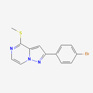 molecular formula C13H10BrN3S B2866568 2-(4-Bromophenyl)-4-(methylthio)pyrazolo[1,5-a]pyrazine CAS No. 1206986-57-3
