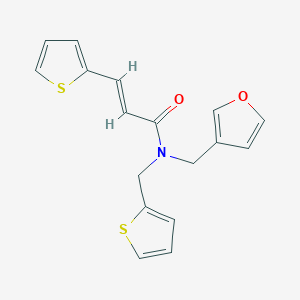 (E)-N-(furan-3-ylmethyl)-3-(thiophen-2-yl)-N-(thiophen-2-ylmethyl)acrylamide