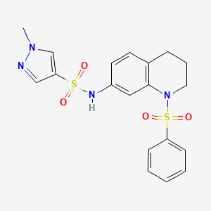 1-methyl-N-(1-(phenylsulfonyl)-1,2,3,4-tetrahydroquinolin-7-yl)-1H-pyrazole-4-sulfonamide