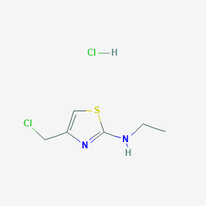 molecular formula C6H10Cl2N2S B2866582 4-(chloromethyl)-N-ethyl-1,3-thiazol-2-amine hydrochloride CAS No. 1955554-59-2