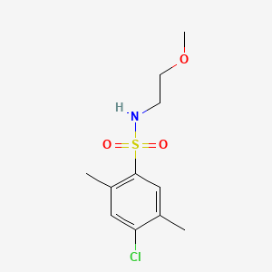 molecular formula C11H16ClNO3S B2866586 4-chloro-N-(2-methoxyethyl)-2,5-dimethylbenzenesulfonamide CAS No. 899233-21-7