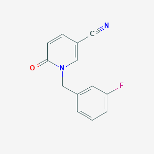 molecular formula C13H9FN2O B2866592 1-[(3-Fluorophenyl)methyl]-6-oxo-1,6-dihydropyridine-3-carbonitrile CAS No. 2093876-19-6