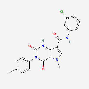 molecular formula C21H17ClN4O3 B2866594 N-(3-chlorophenyl)-5-methyl-2,4-dioxo-3-(p-tolyl)-2,3,4,5-tetrahydro-1H-pyrrolo[3,2-d]pyrimidine-7-carboxamide CAS No. 921853-48-7