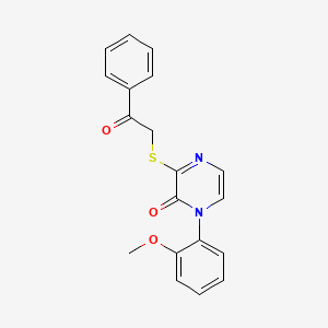 1-(2-methoxyphenyl)-3-((2-oxo-2-phenylethyl)thio)pyrazin-2(1H)-one