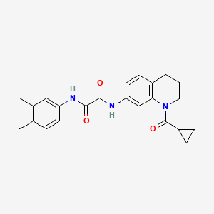 molecular formula C23H25N3O3 B2866599 N'-[1-(环丙烷羰基)-3,4-二氢-2H-喹啉-7-基]-N-(3,4-二甲苯基)草酰胺 CAS No. 898413-54-2