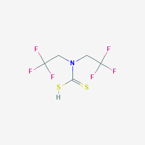 molecular formula C5H5F6NS2 B028666 Bis(trifluoroethyl)carbamodithioic acid CAS No. 105864-79-7