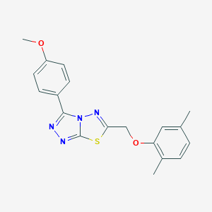 molecular formula C19H18N4O2S B286660 6-[(2,5-Dimethylphenoxy)methyl]-3-(4-methoxyphenyl)[1,2,4]triazolo[3,4-b][1,3,4]thiadiazole 