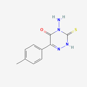 molecular formula C10H10N4OS B2866612 4-Amino-3-mercapto-6-(4-methylphenyl)-1,2,4-triazin-5(4H)-one CAS No. 22445-85-8