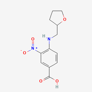 molecular formula C12H14N2O5 B2866615 3-Nitro-4-[(tetrahydro-2-furanylmethyl)amino]-benzoic acid CAS No. 309942-87-8