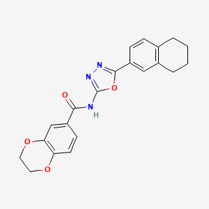 molecular formula C21H19N3O4 B2866616 N-[5-(5,6,7,8-四氢萘-2-基)-1,3,4-恶二唑-2-基]-2,3-二氢-1,4-苯二噁英-6-甲酰胺 CAS No. 887887-05-0