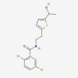 2,5-dichloro-N-(2-(5-(1-hydroxyethyl)thiophen-2-yl)ethyl)benzamide