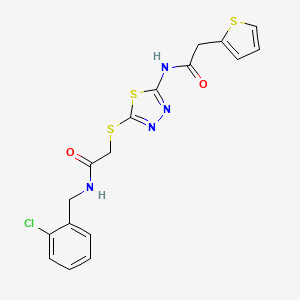 N-(2-chlorobenzyl)-2-((5-(2-(thiophen-2-yl)acetamido)-1,3,4-thiadiazol-2-yl)thio)acetamide