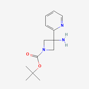 molecular formula C13H19N3O2 B2866638 Tert-butyl 3-amino-3-pyridin-2-ylazetidine-1-carboxylate CAS No. 2167677-73-6