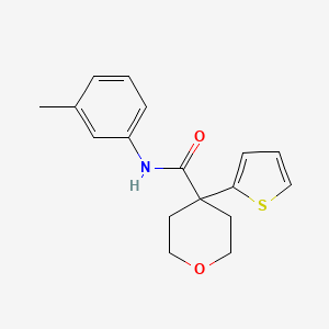 molecular formula C17H19NO2S B2866639 N-(3-methylphenyl)-4-thiophen-2-yloxane-4-carboxamide CAS No. 877650-00-5