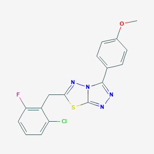 molecular formula C17H12ClFN4OS B286664 6-(2-Chloro-6-fluorobenzyl)-3-(4-methoxyphenyl)[1,2,4]triazolo[3,4-b][1,3,4]thiadiazole 
